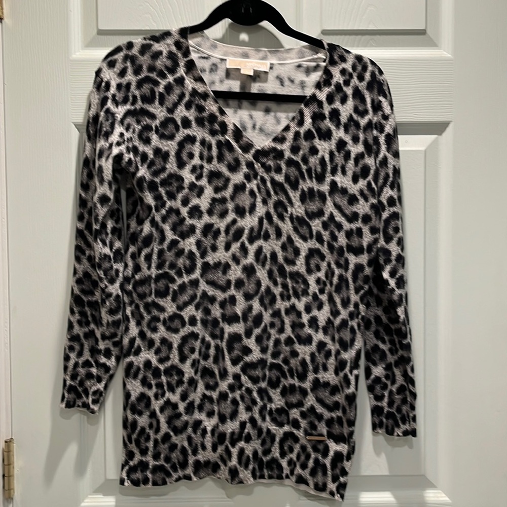 Michael Kors animal print lightweight sweater.
